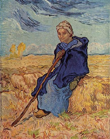 Vincent Van Gogh Die Hirtin Spain oil painting art
